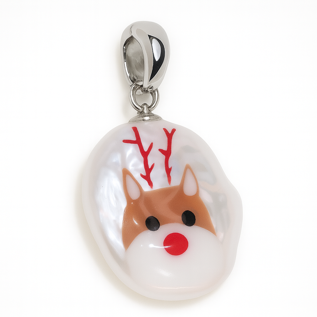 Christmas Reindeer Pearl Pendant · Winter Tales Collection 2025